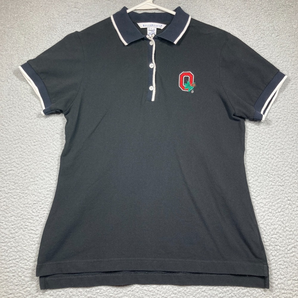 Ohio State University Buckeyes Polo Shirt Womens Small Black Short Sleeve